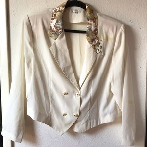Vintage Japanese semi-sheer wide cropped blazer